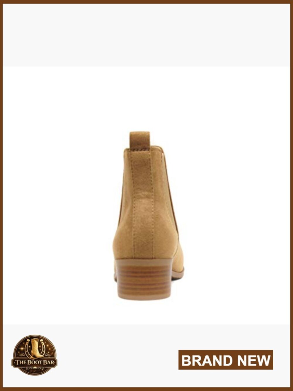 WOMEN LOW BLOCK HEEL CHELSEA ANKLE BOOTIES W/ELASTIC GORE - Picture 5 of 5